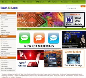Teach ICT.com home page
